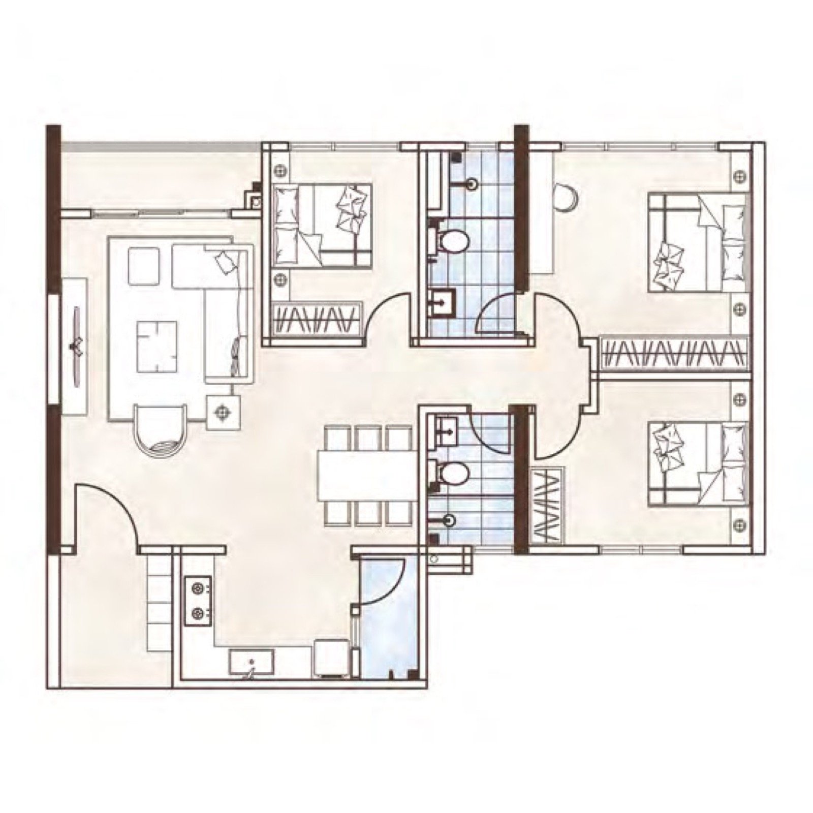 Alton Skyvillas Type A floor plan, 1,132 sq.ft