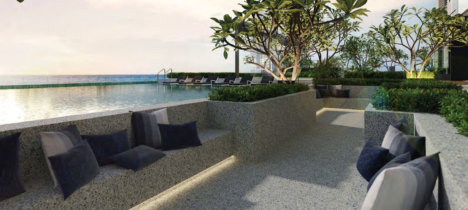 Infinity Pool Lounge at Alton Skyvillas, artist's impression